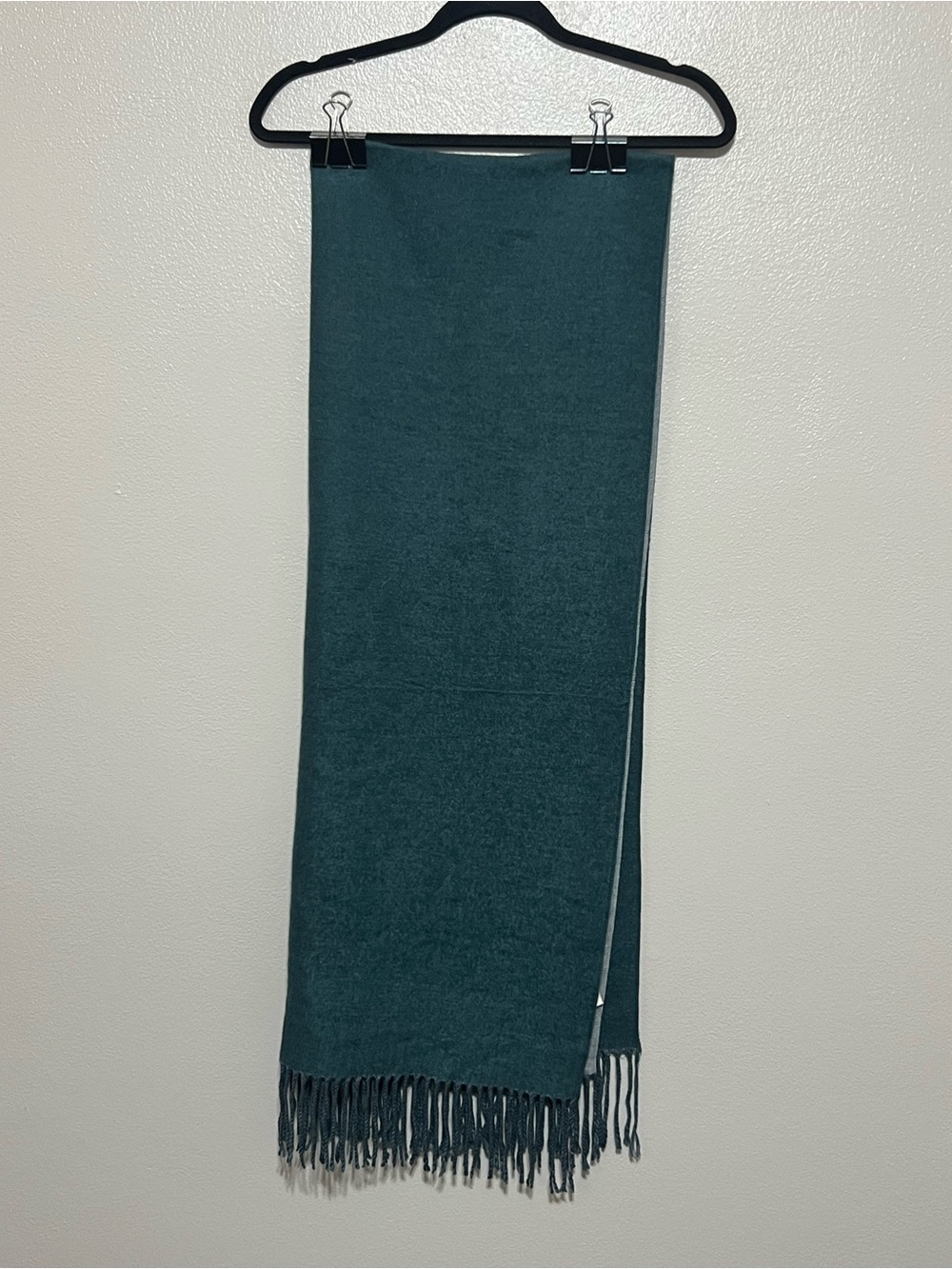 Pretty Persuasions Teal and Gray Reversible Scarf
